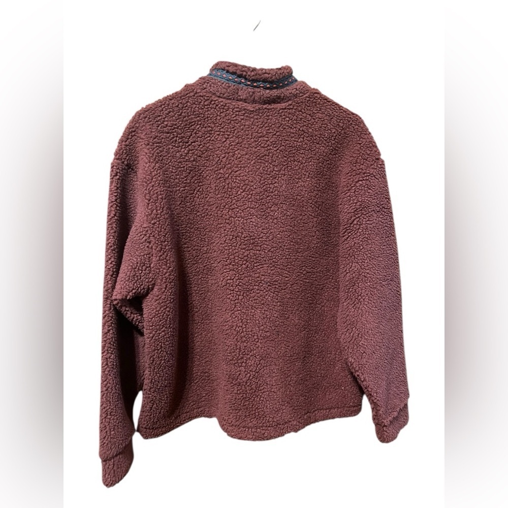 Alpine Design Burgundy Sherpa Pullover – Size Large - Picture 3 of 4